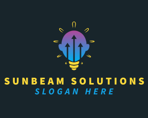 Lightbulb Head Arrow logo design