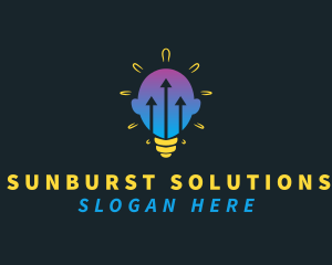 Lightbulb Head Arrow logo design