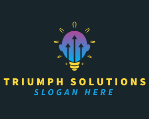 Lightbulb Head Arrow logo design