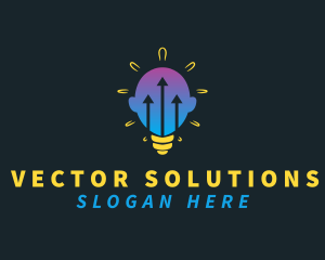 Lightbulb Head Arrow logo design