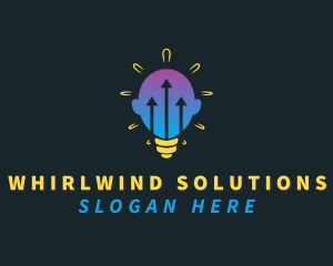 Lightbulb Head Arrow logo design