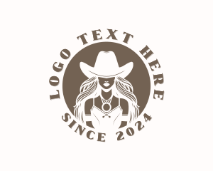 Woman Western Cowgirl logo