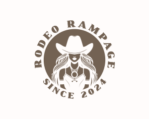 Woman Western Cowgirl logo design