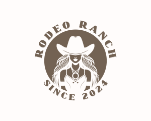 Woman Western Cowgirl logo