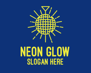 Yellow Neon Disco Ball logo