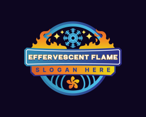 Fan Heating Cooling HVAC logo design