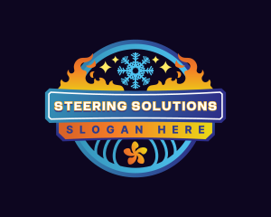 Fan Heating Cooling HVAC logo design