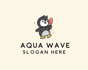 Penguin Ice Popsicle logo design