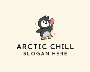 Penguin Ice Popsicle logo design