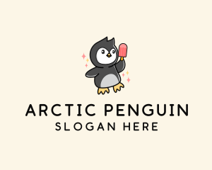 Penguin Ice Popsicle logo design