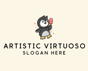 Penguin Ice Popsicle logo design