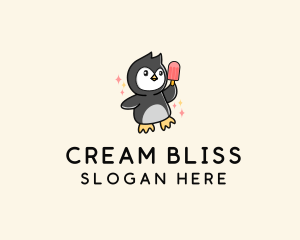 Penguin Ice Popsicle logo design