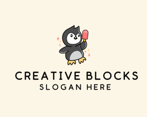 Penguin Ice Popsicle logo design