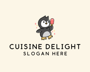 Penguin Ice Popsicle logo design