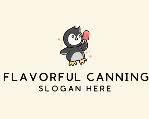 Penguin Ice Popsicle logo design