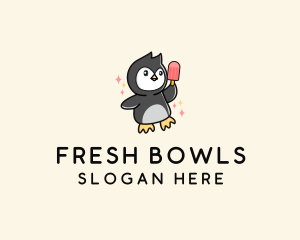 Penguin Ice Popsicle logo design