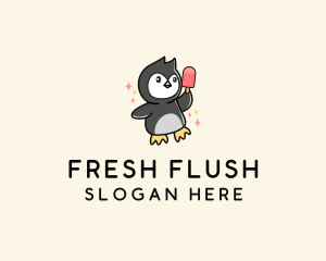 Penguin Ice Popsicle logo design