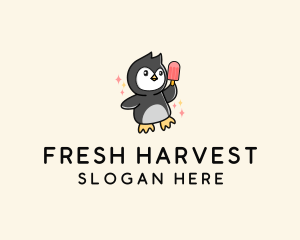 Penguin Ice Popsicle logo design