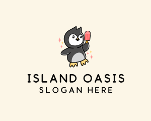 Penguin Ice Popsicle logo design