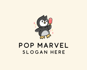 Penguin Ice Popsicle logo design