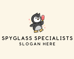 Penguin Ice Popsicle logo design