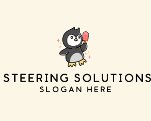 Penguin Ice Popsicle logo design