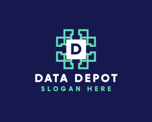 Data Technology Network logo design