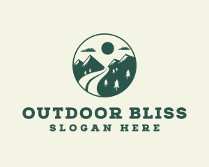 Mountain Travel Path logo design