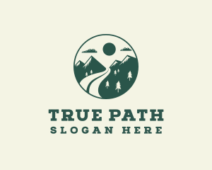 Mountain Travel Path logo design