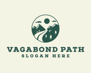 Mountain Travel Path logo design