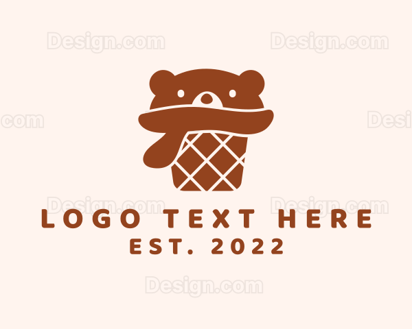 Bear Ice Cream Cone Logo