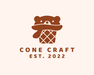 Bear Ice Cream Cone logo