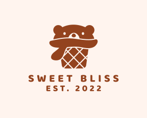 Bear Ice Cream Cone logo