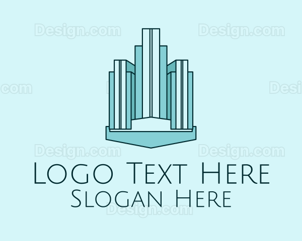 Blue Skyscraper Building Logo