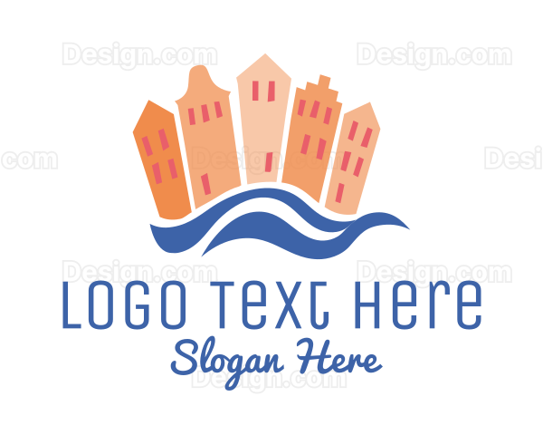 Beach Town Vacation Logo