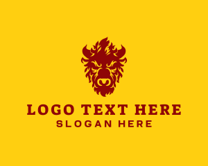 Horn - Bull Bison Horn logo design