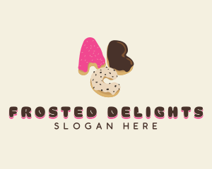 Donut Alphabet Letter ABC logo design