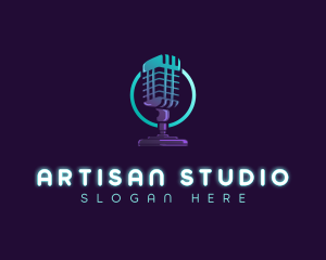 Microphone Radio Studio logo design