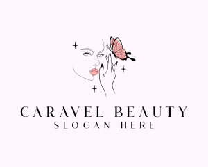 Female Butterfly Beauty logo design