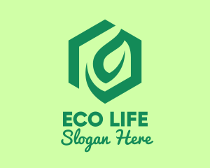 Green Environmental Hexagon logo design