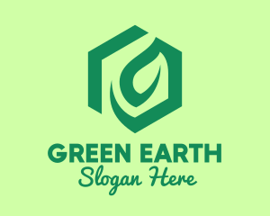 Green Environmental Hexagon logo design