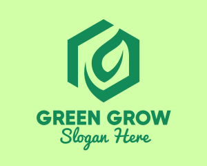 Green Environmental Hexagon logo design