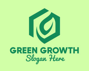 Green Environmental Hexagon logo design