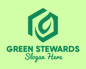 Green Environmental Hexagon logo design