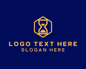 Hourglass Hexagon Clock logo