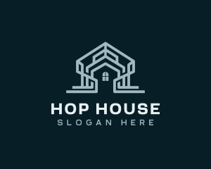 House Roofing Construction logo design