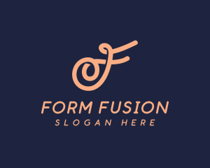 Luxurious Cursive Letter F logo design