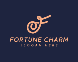 Luxurious Cursive Letter F logo design