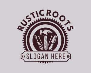 Woodwork Carpentry Tools logo design