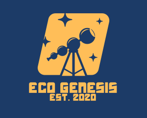 Orange Stars Telescope  logo design